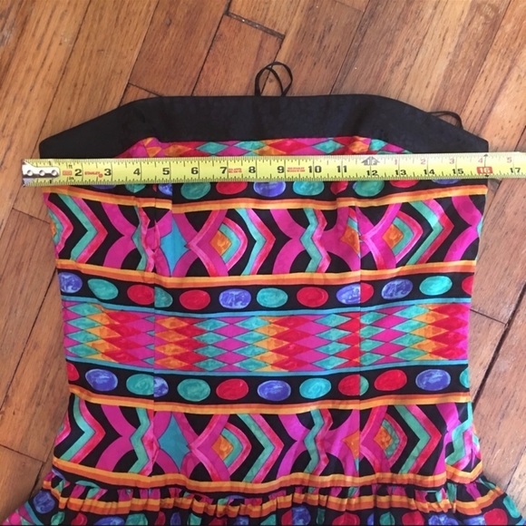 𝅺DEADSTOCK vintage dress 80s NWT tulle skirt strapless bodice corset A.J. Bari - Picture 12 of 15